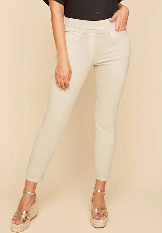 Renuar Straight Leg Ankle Pants Oyster