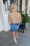 Just a Girl Cardigan w Bow Brown