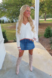 Slice of Heaven Contrast Collar Sweater Toffee