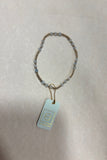 E Newton Gemstone Gold Joy Pattern 3mm Bead Bracelet Aquamarine