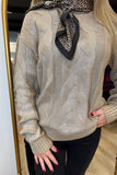 Charlie B Metallic Sweater Silver