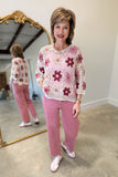 Charlie B Crochet Floral Sweater