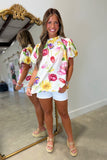 Umgee Floral Mix Blouse Yellow