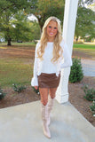 Making Me Blush Ruffle Front Sweater Ivory
