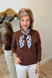Charlie B V Neck Sweater BrowN