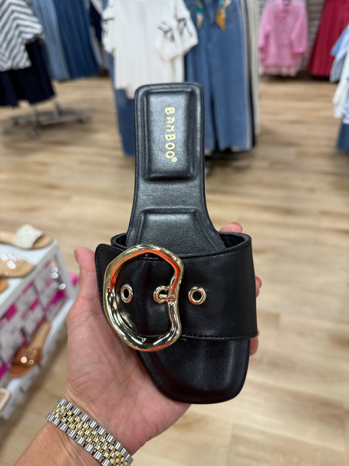 Token Slide Sandal Black