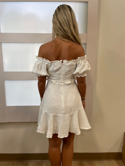 You and Me Off Shoulder Dress White