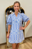 Art Deco Dream Dress Blue
