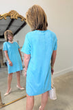Joh Audrey V Neck Short Sleeve Dress Aqua
