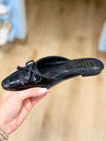 ShuShop Alexandra Flat Mule Black Croc