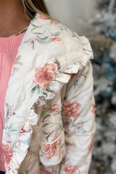 Romantic Radiance Ruffled Jacket Pink