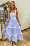Rylee Ric Rac Dress Blue