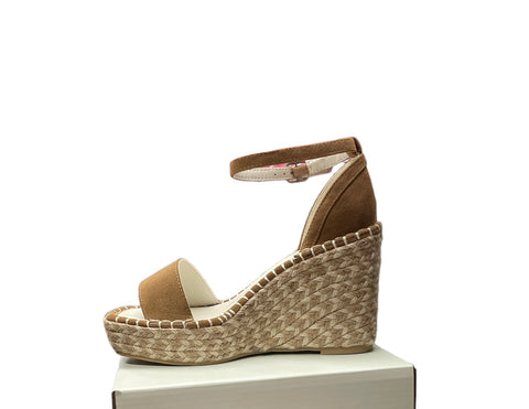 The Madrid Espadrille Wedge Brown