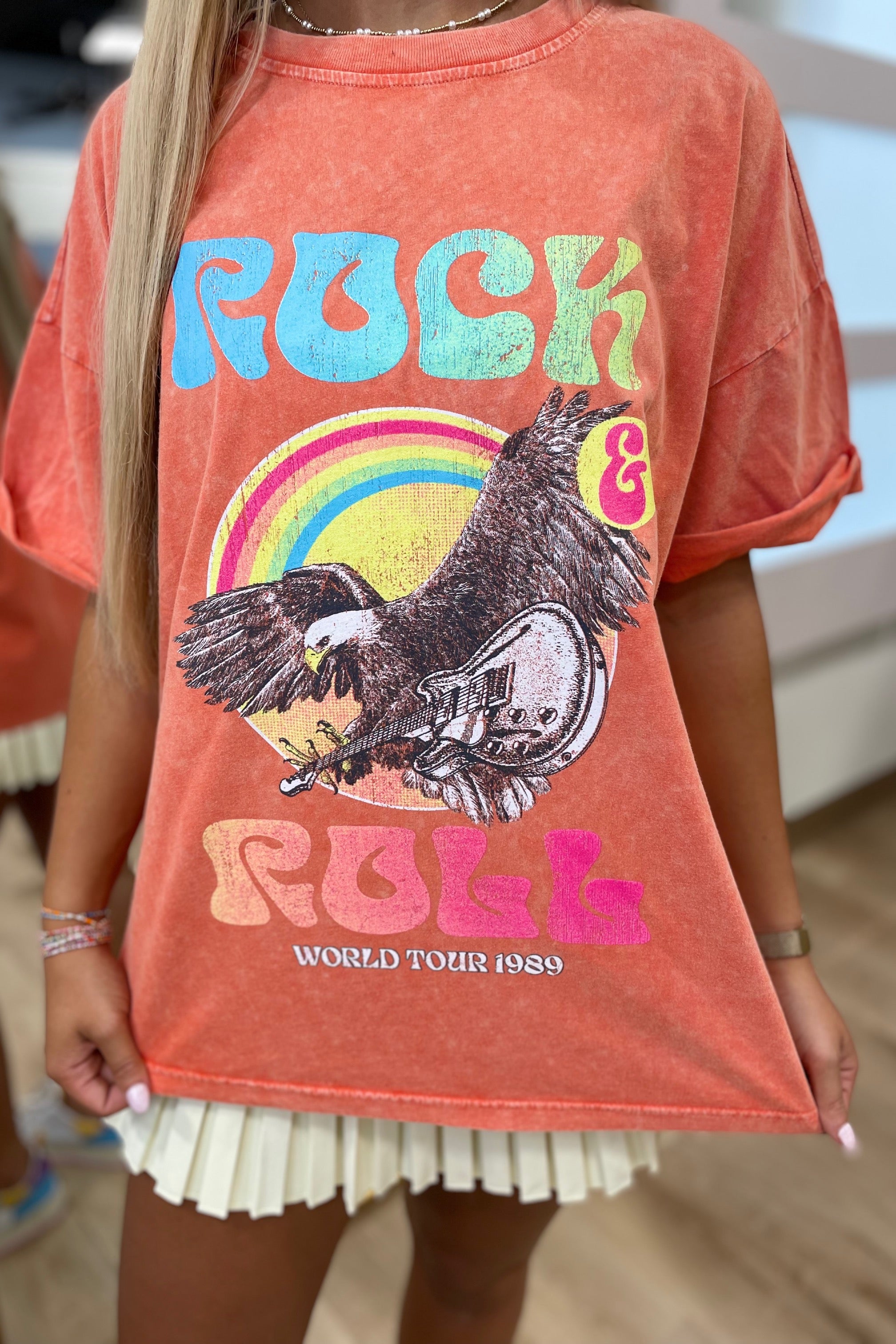 Rock & Roll World Tour 1989 Tee Orange