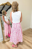 Joh Jaya Cotton Print Skirt Pink