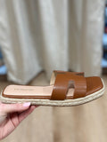 Kendra Slide Sandals Cutout H-Band Brown
