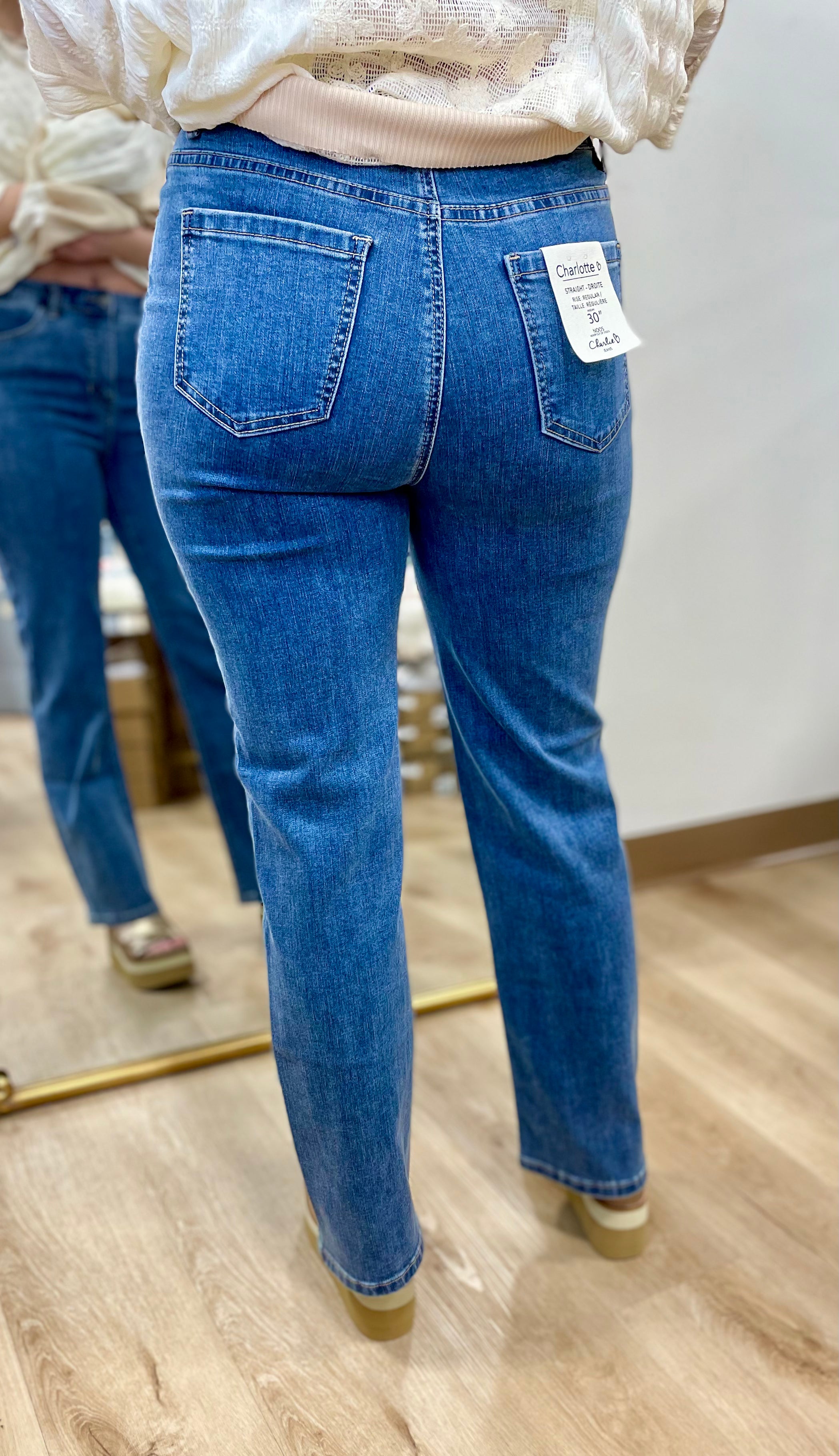 Charlie B Charlotte Straight Leg Jean Medium Blue