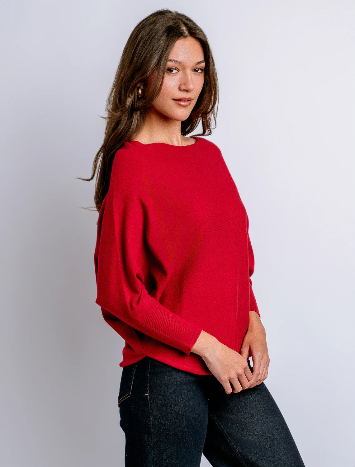 Kerisma Ryu Thin Sweater Top Scarlet