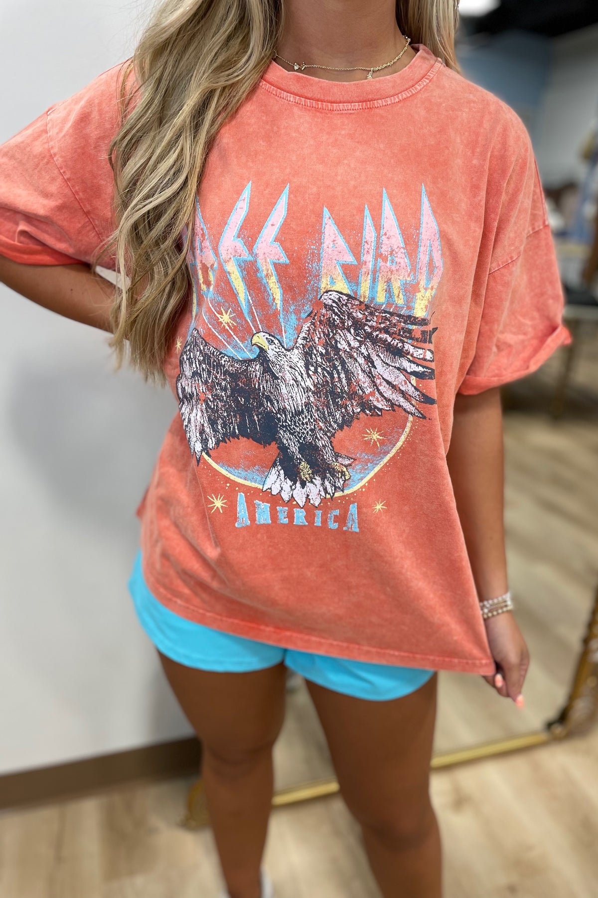 Free Bird America Vintage Tee Orange