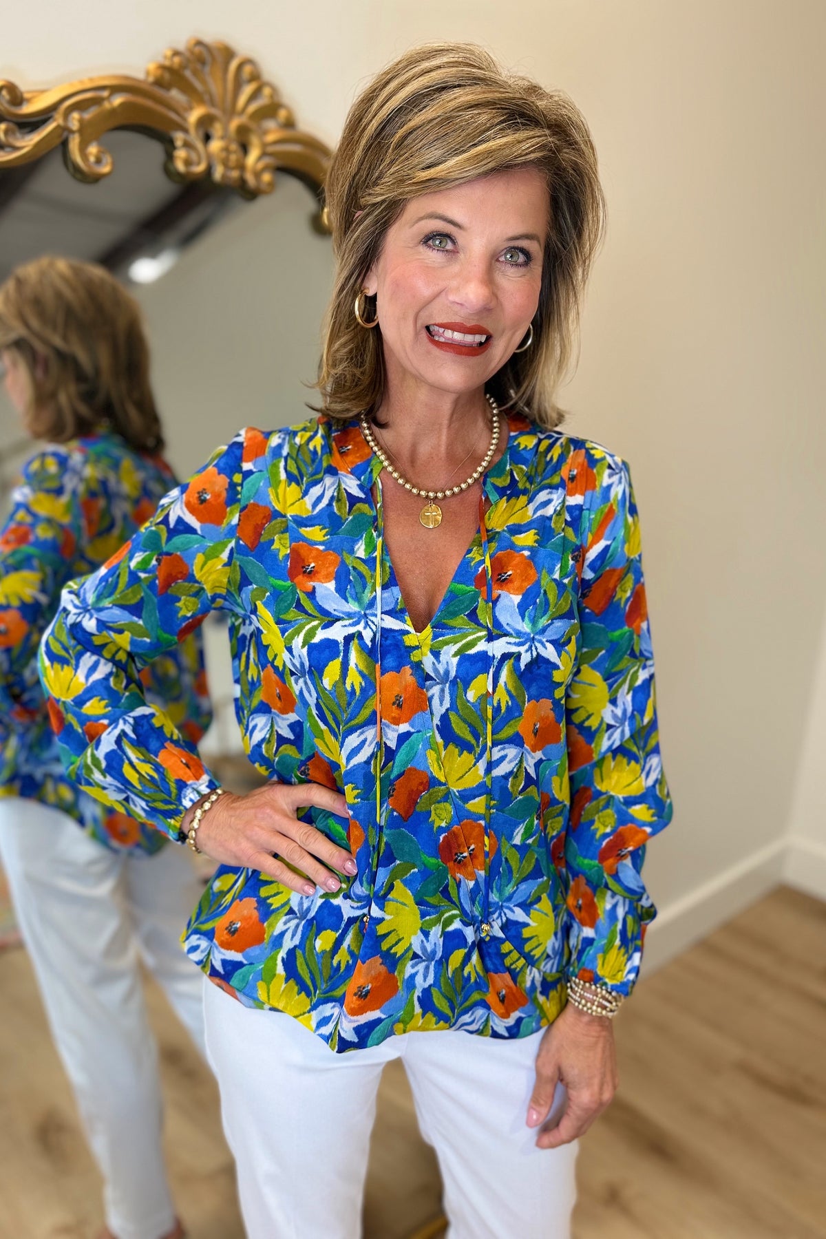 APNY Crossover Top w Tassel Blue