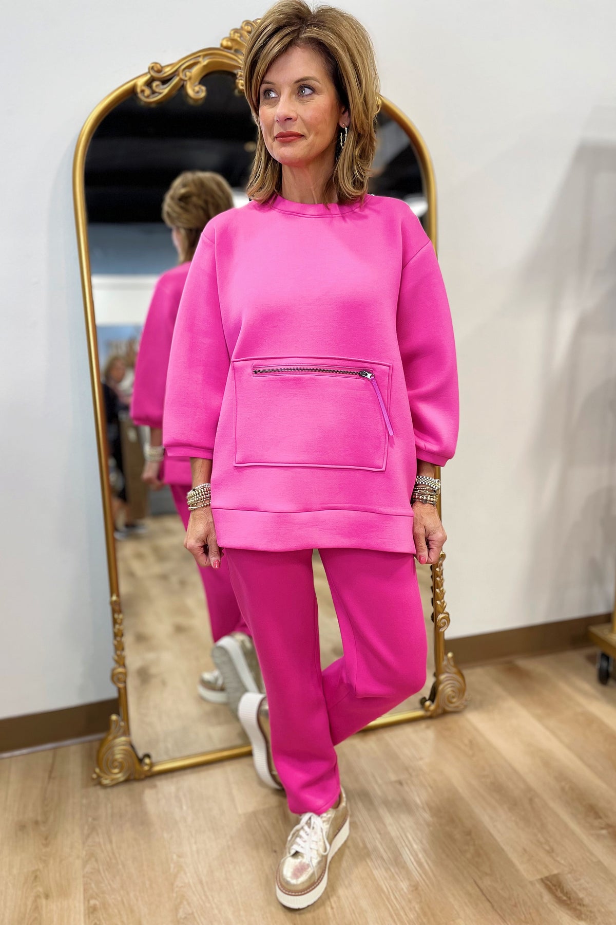 Joh Felicity 2 Piece Pant Set Fuchsia