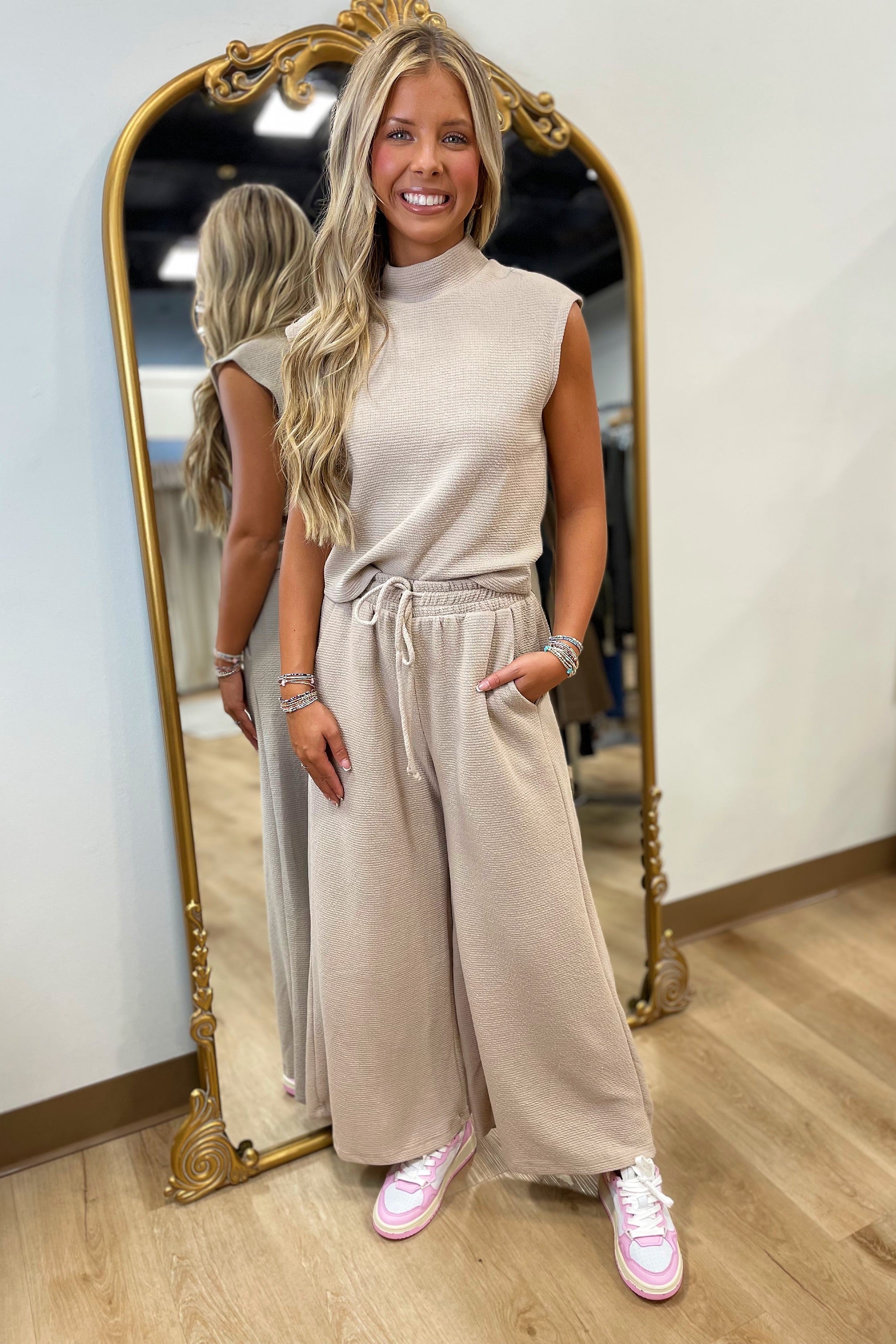 Easy Day 2 Piece Pant Set Light Taupe
