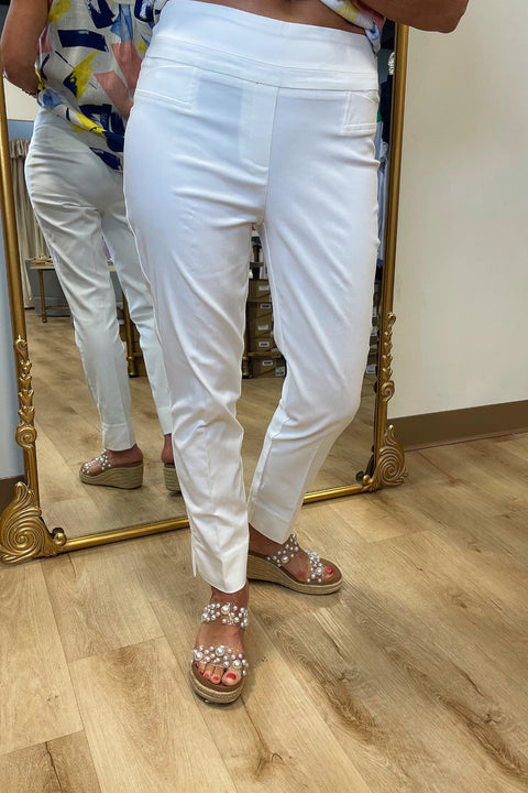 Renuar Pull On Ankle Pant Cream