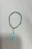 E Newton Gemstone Gold Joy Pattern 3mm Bead Bracelet Amazonite