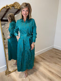 Boho Chic Jacquard Dress Jade