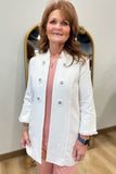 Multiples Flounce Sleeve Jacket White