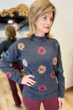 Charlie B Embroidered Sweater Charcoal