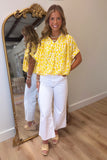 Spot On Bubble Hem Blouse Lemon