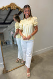 Sunshine Pleated Puff Sleeve Top
