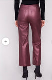 Charlie B Metallic Wax Flared Pants Cabernet