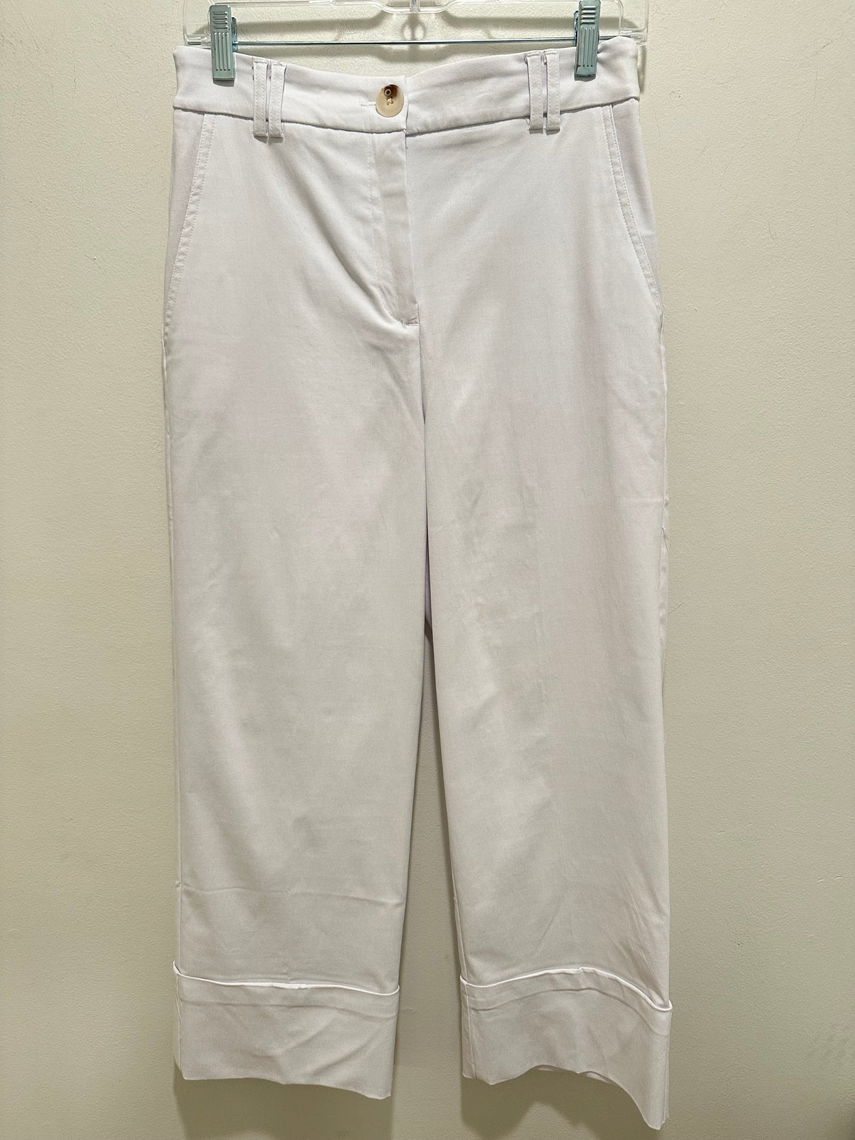 Renuar Wide Leg Ankle Pant White