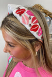 Valentine Beaded Headband White