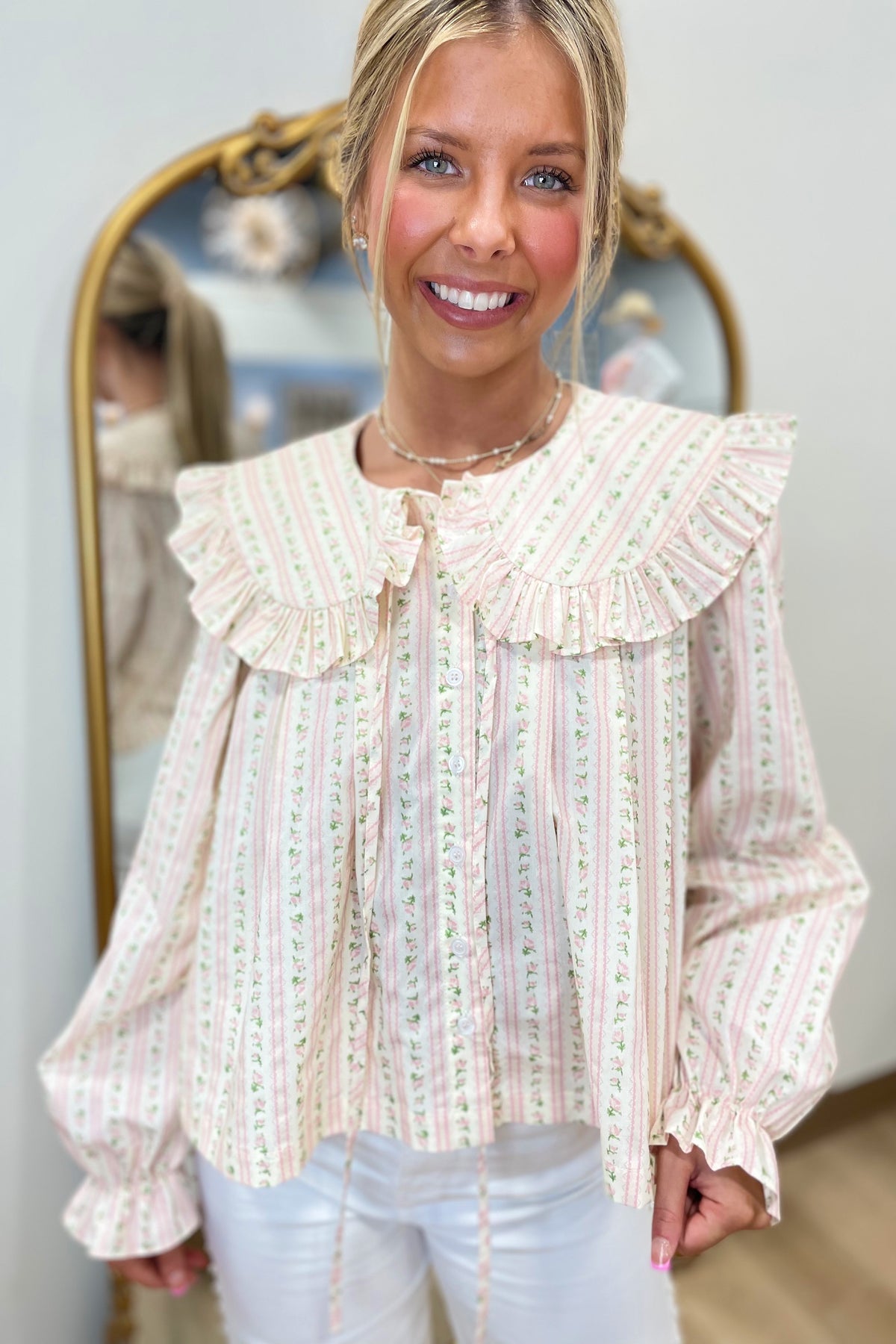 Eloise Floral Blouse Pink