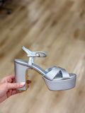 Shu Shop Gwen Platform Heel Silver