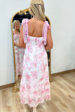 Petal Kissed Floral Lace Maxi Dress Pink