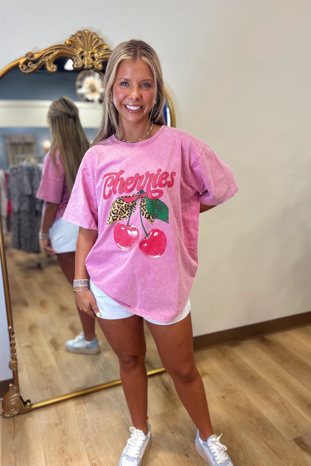 Cherries Graphic Tee Pink