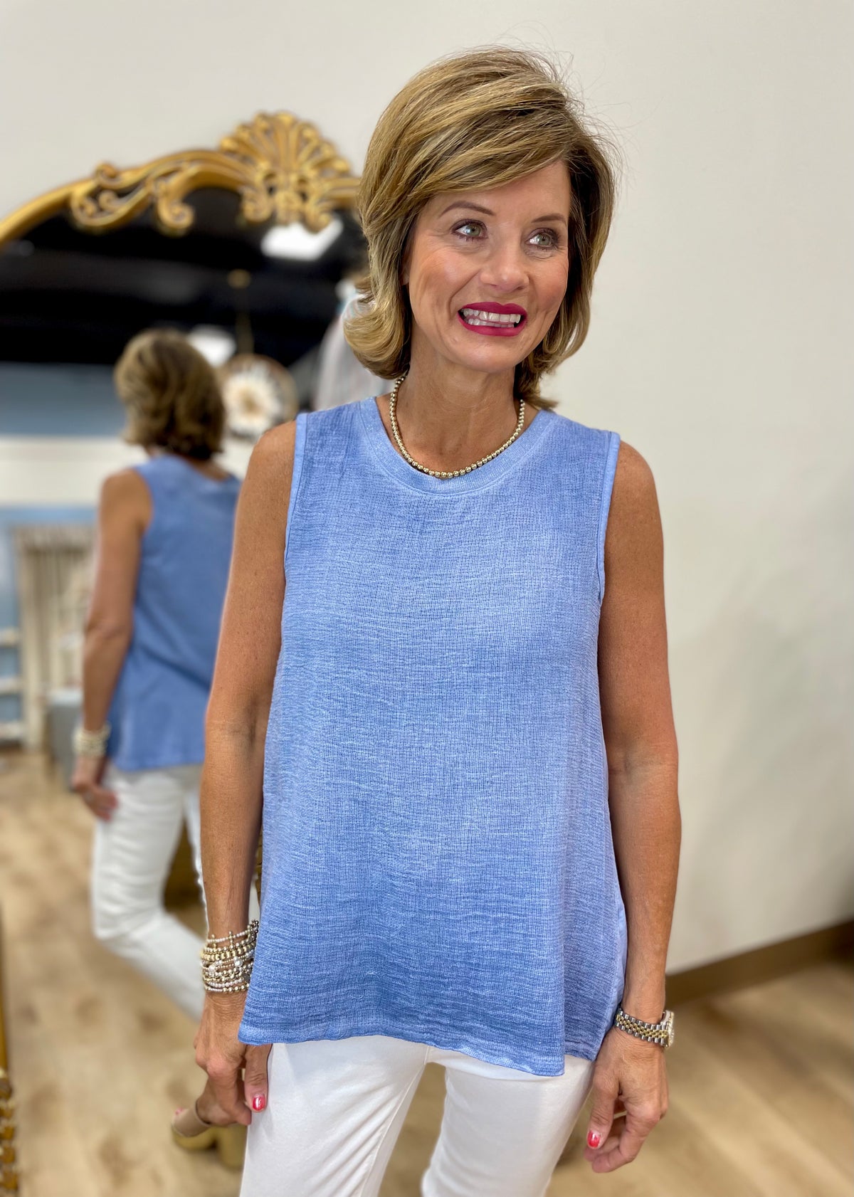 Tempo Paris Sleeveless Top Denim