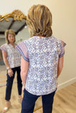 Dylan Kelsey Top Blue Floral