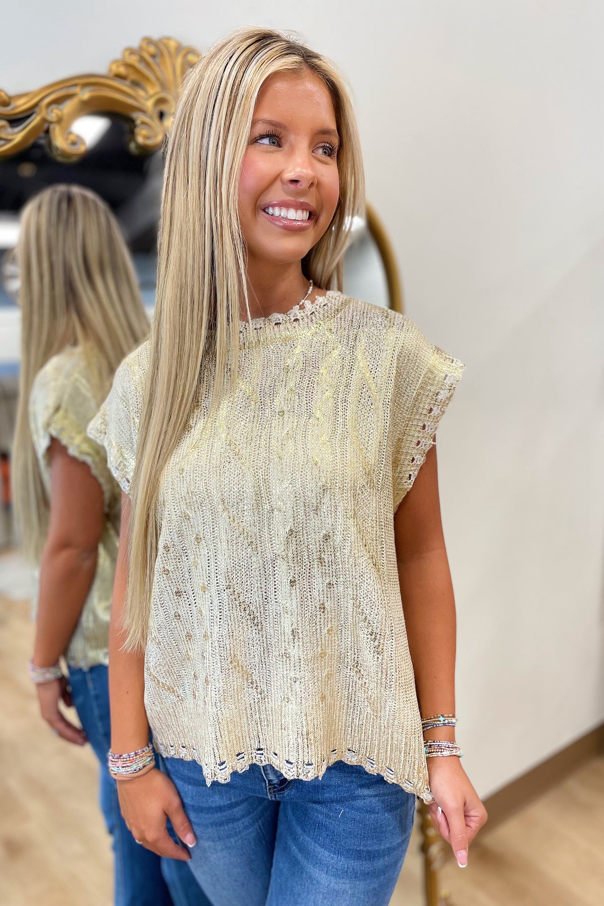 Gold Glitz Sweater Tank