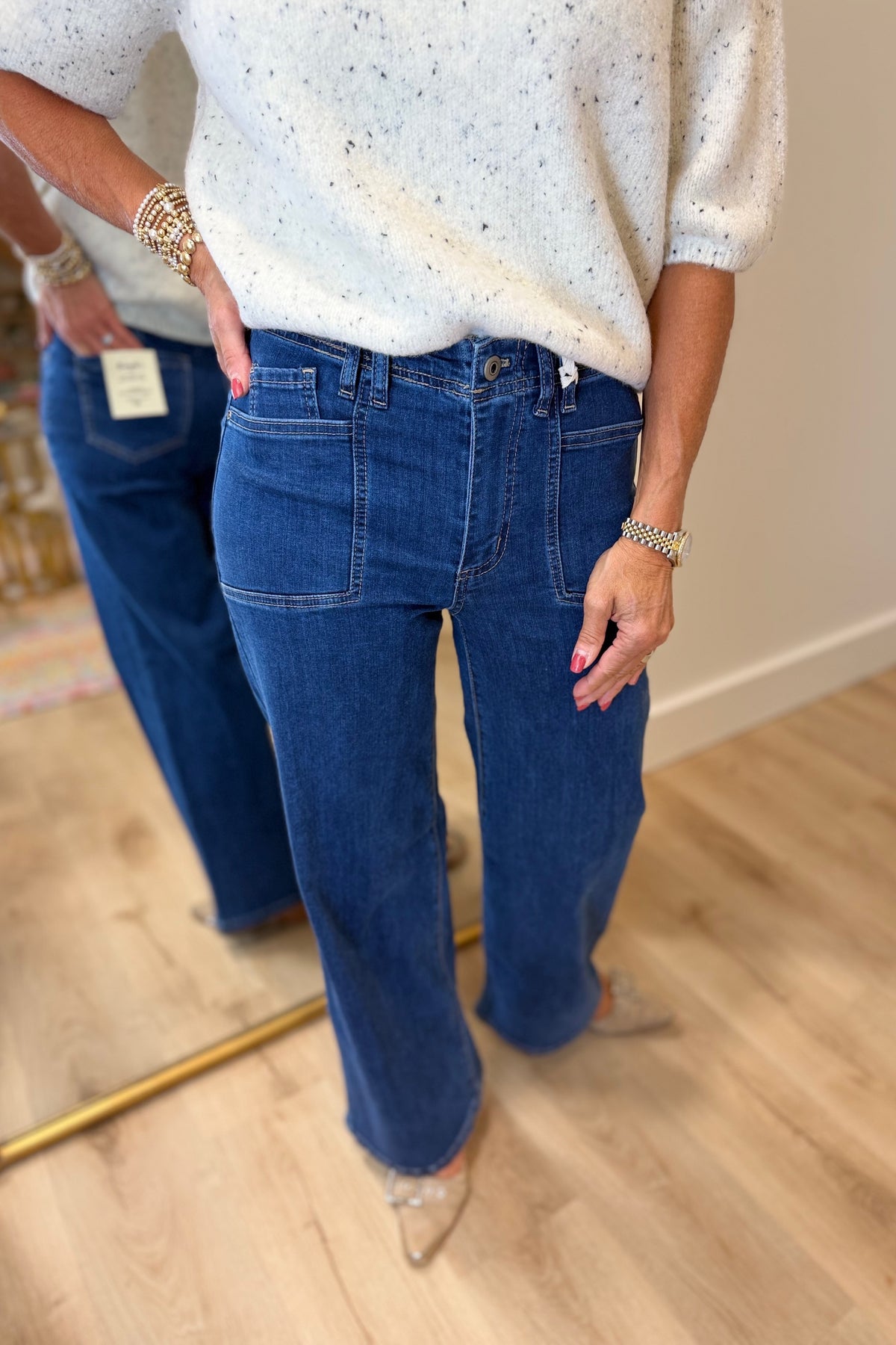 Charlie B Wide Leg Pant Indigo