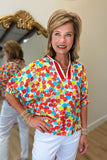 Color Burst Top Coral