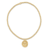 E Newton Classic Gold 2mm Inspire Love Disc Bracelet