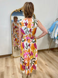 Charlie B Sleeveless V Neck Dress Bouquet