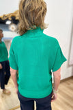 APNY 1/2 Zip Open Knit Sweater Emerald