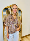 Umgee Leopard Print Top Latte