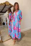 Umgee Flower Power Dress Blue